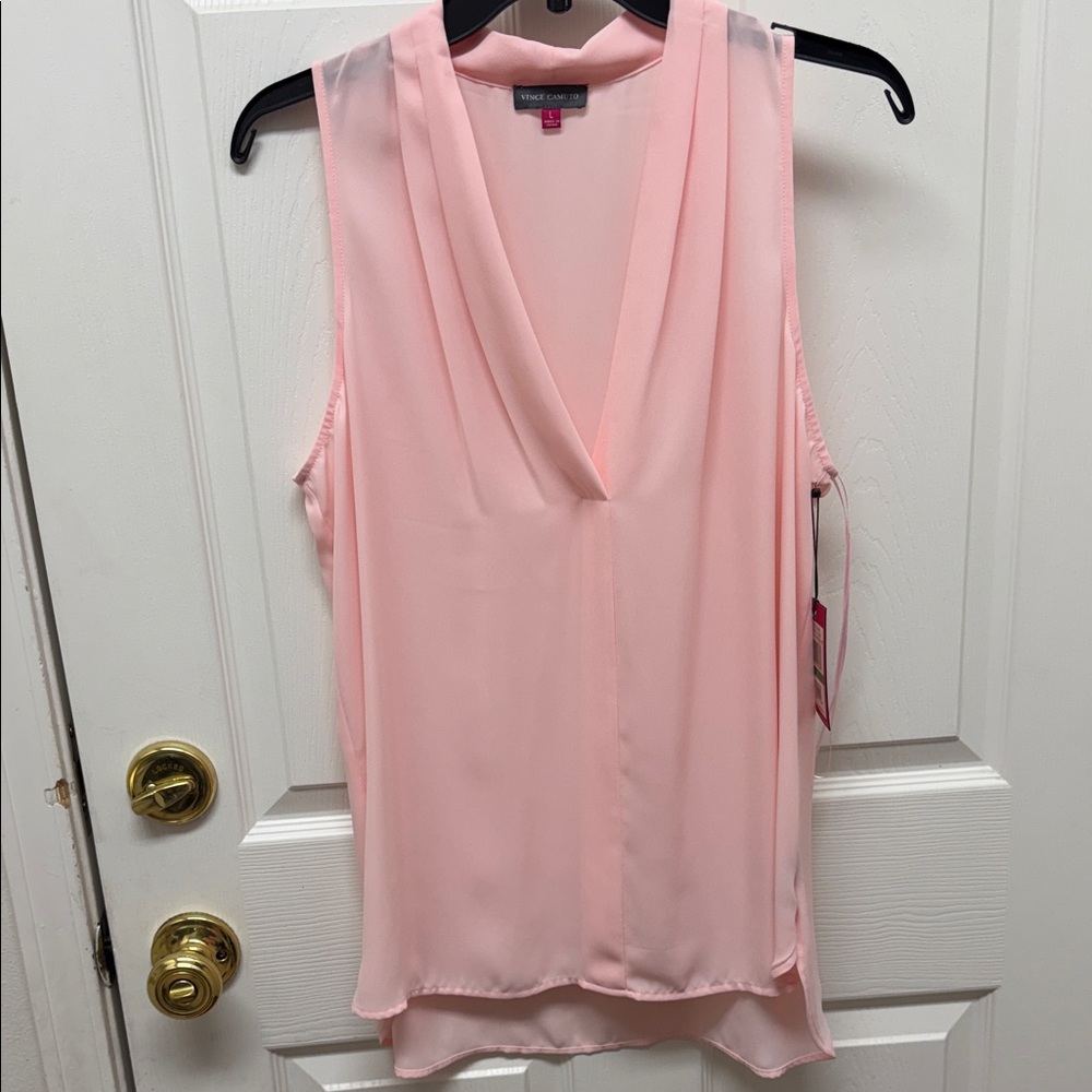 Vince Camuto Light Pink V-Neck Blouse